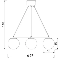 Lampa wisząca 4 kule czarno-złota BALLO IV