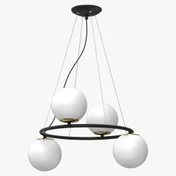 Lampa wisząca 4 kule czarno-złota BOLTI IV