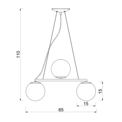 Lampa wisząca 4 kule czarno-złota BOLTI IV