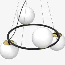 Lampa wisząca 4 kule czarno-złota BOLTI IV