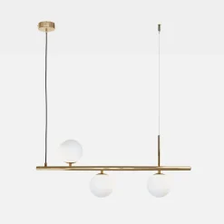 Lampa wisząca 3 kule złota FARO