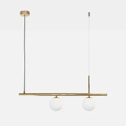Lampa wisząca 2 kule złota FARO