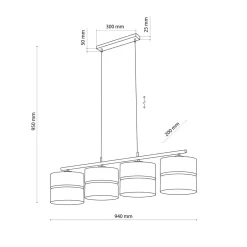 Lampa wisząca boho z abażurem NICOL IV