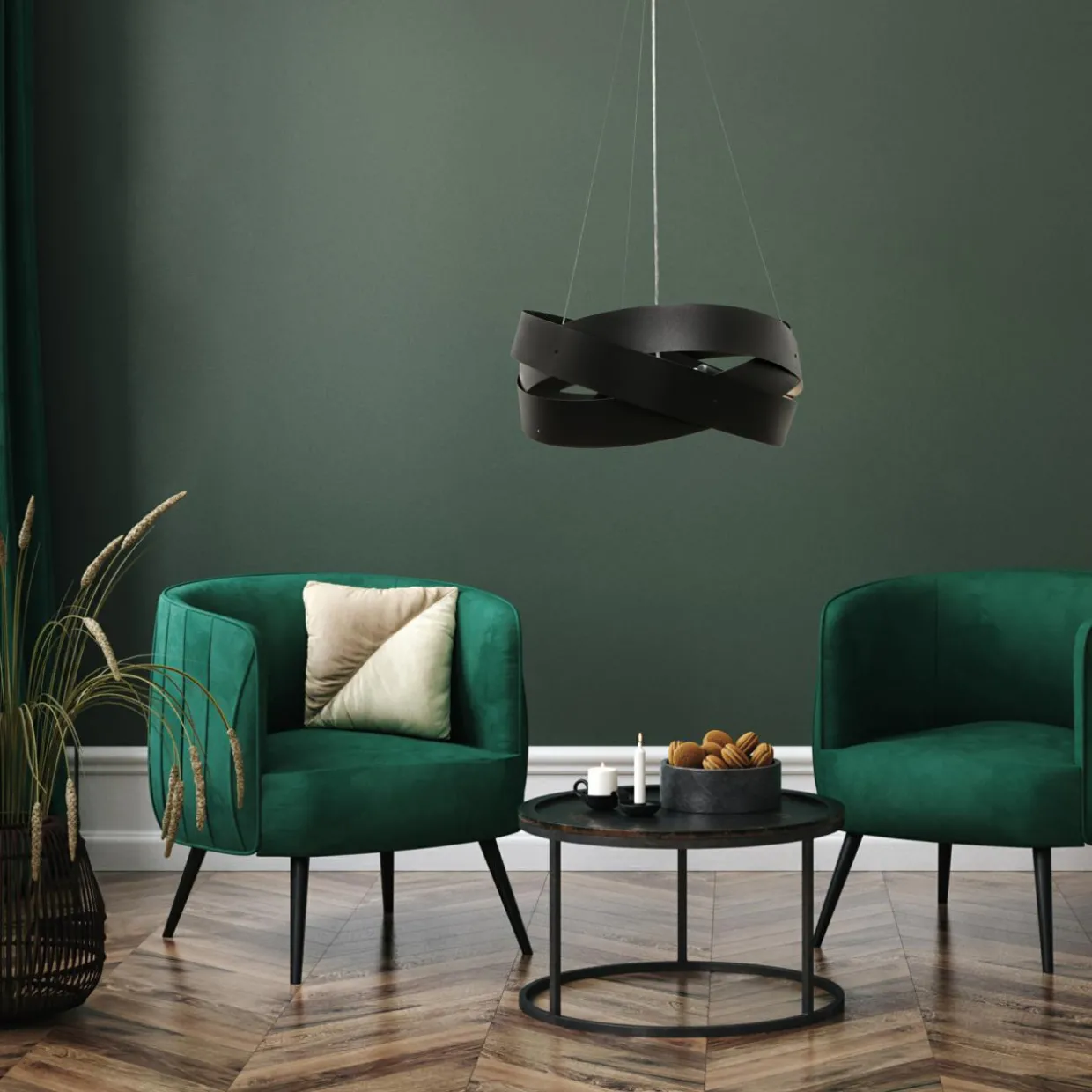 Lampa wisząca czarna TORNADO