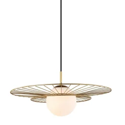 Lampa wisząca kulisty klosz złota ALISON