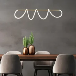 Lampa wisząca LED listwa złota BALBO