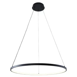 Lampa wisząca LED pierścieniowa czarna BRENO 60 cm