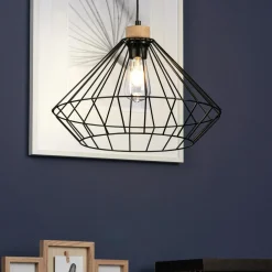 Lampa wisząca loftowa czarna OGLIO I 30 cm