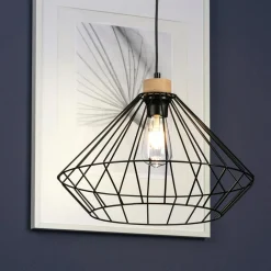 Lampa wisząca loftowa czarna OGLIO I 40 cm