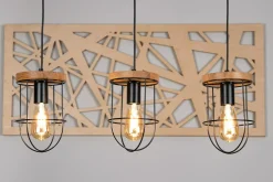 Lampa wisząca rustykalna drewno dębowe RENO III