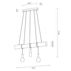 Lampa wisząca rustykalna orzech TRABO 3