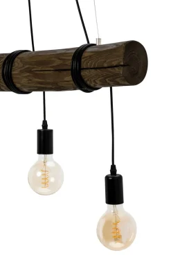 Lampa wisząca rustykalna orzech TRABO 3