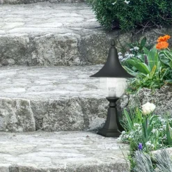 Lampa zewnętrzna outdoor stojąca niska czarna BOSTON