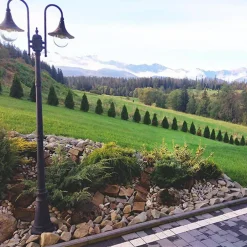 Lampa zewnętrzna outdoor wysoka 2-ramienna czarna BOSTON