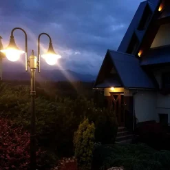 Lampa zewnętrzna outdoor wysoka 2-ramienna czarna BOSTON