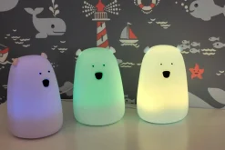 Lampka nocna silikonowa biała LED RGB MIŚ