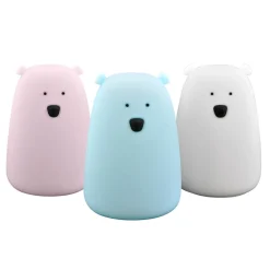 Lampka nocna silikonowa niebieska LED RGB MIŚ