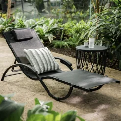 Leżak ogrodowy czarny JADAX