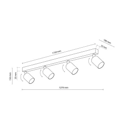 Listwa 4 reflektory czarna NEX