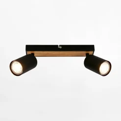 Listwa 2 reflektory czarna jasne drewno TIB