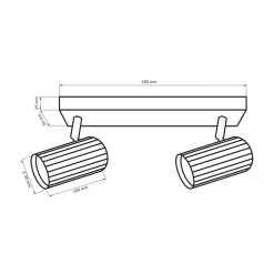 Listwa NICEA 2 reflektory biała złota