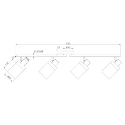Listwa oświetleniowa 4-punktowa PASQUAL