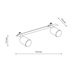 Listwa podtynkowa 2 reflektory biała NEX