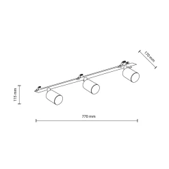 Listwa podtynkowa 3 reflektory biała NEX
