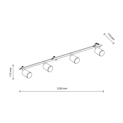 Listwa podtynkowa 4 reflektory biała NEX