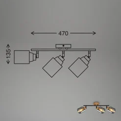 Listwa podwieszana 3 klosze czarna jasne drewno HEMA