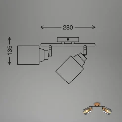 Listwa podwieszana 2 klosze czarna jasne drewno HEMA