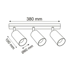 Listwa podwieszana 3 reflektory spot złota REN