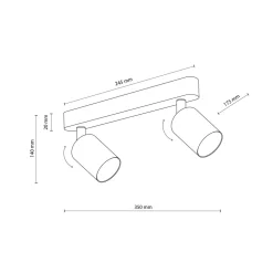 Listwa podwieszana 2 reflektory beżowa LIVIA