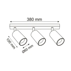 Listwa podwieszana 3 reflektory spot WADE