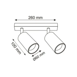 Listwa podwieszana 2 reflektory czarna WADE