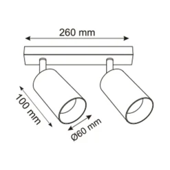 Listwa podwieszana 2 reflektory czarna REN