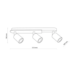Listwa podwieszana rustykalna 3 spoty COVER WOOD