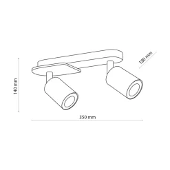 Listwa podwieszana rustykalna 2 spoty COVER WOOD