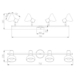 Listwa 4-punktowa biały mat LATIKA