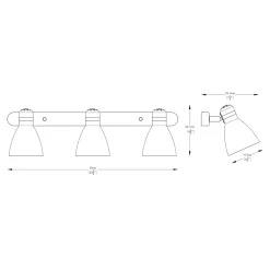 Listwa 3-punktowa czarna niklowana DELTA