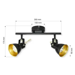 Listwa 2-punktowa czarno-złota ORO FALCO