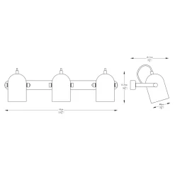 Listwa 3-punktowa czarno-złota ARIES