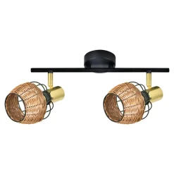 Listwa 2-punktowa rattan czarno-złoty COPA