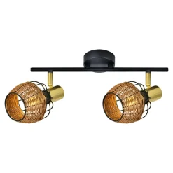 Listwa 2-punktowa rattan czarno-złoty COPA