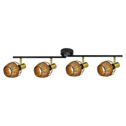 Listwa 4-punktowa rattan czarno-złoty COPA