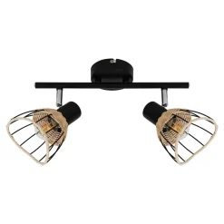 Listwa 2-punktowa rattan czarna GENT