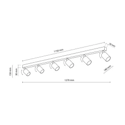 Listwa sufitowa 6 spotów biała TOP