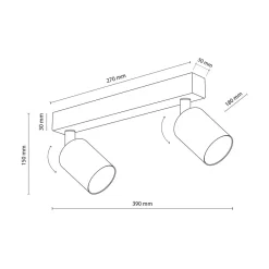 Listwa sufitowa 2 spoty czarno-złota TOP