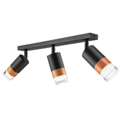 Listwa z 3 reflektorkami regulowana czarna AURORA