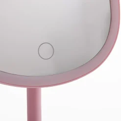 Lusterko do makijażu z oświetleniem LED różowe